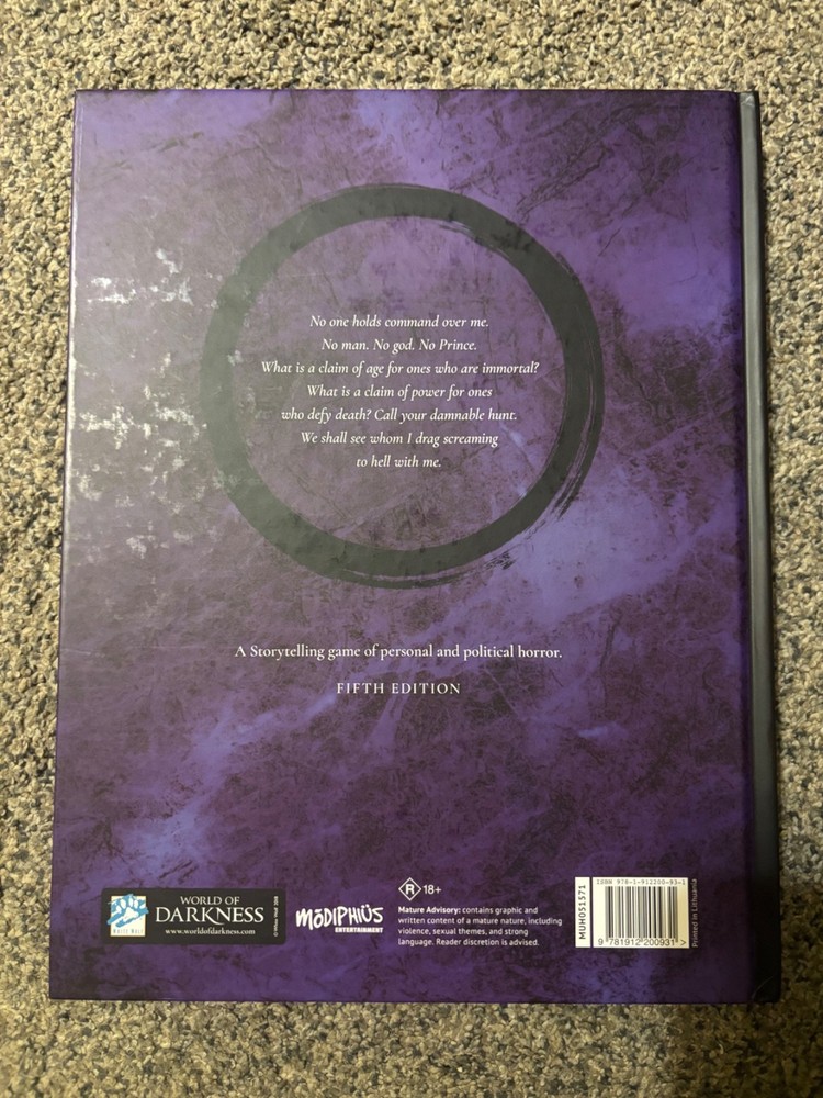 Vampire the Masquerade 5th Edition Slipcase Set 3 book set