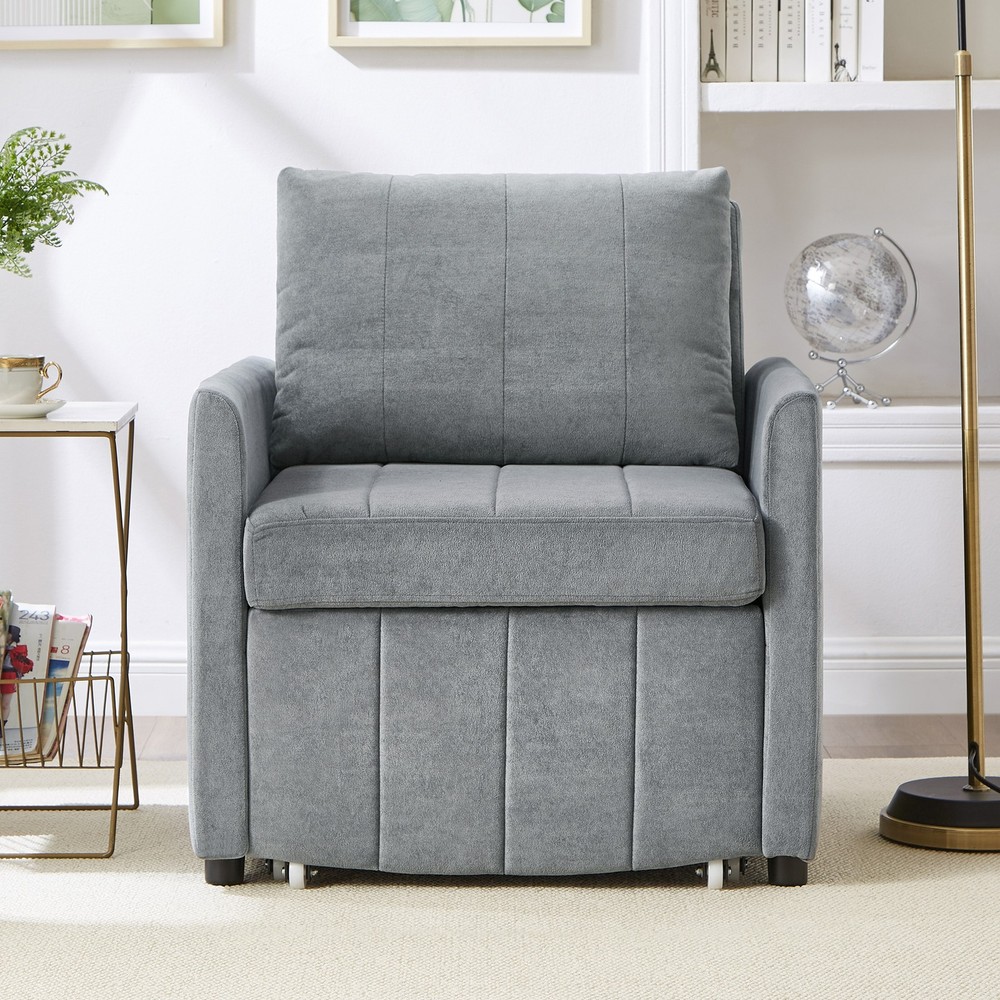 Upholstered Convertible Sleeper Sofa, 31.5" Pull Out Sofa Bed with 5-Position
