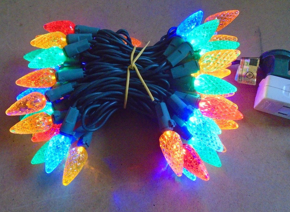 Celebrations 50 count LED Faceted C6 Lights String Multicolor