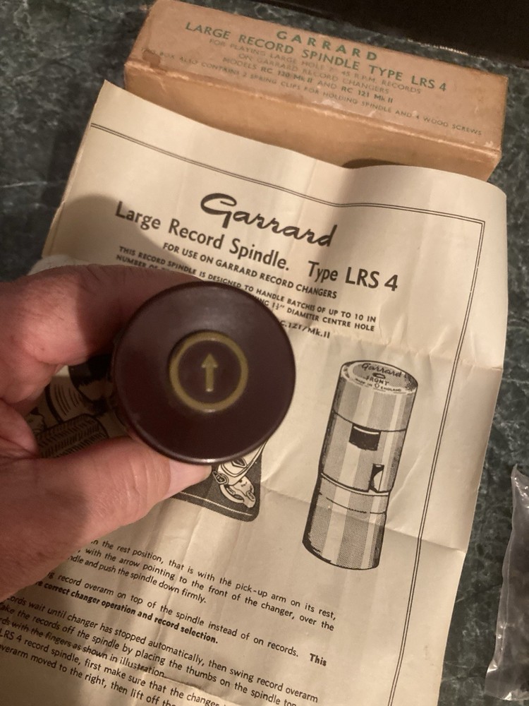 Garrard Large Record Spindle Type LRS 4 W/Box
