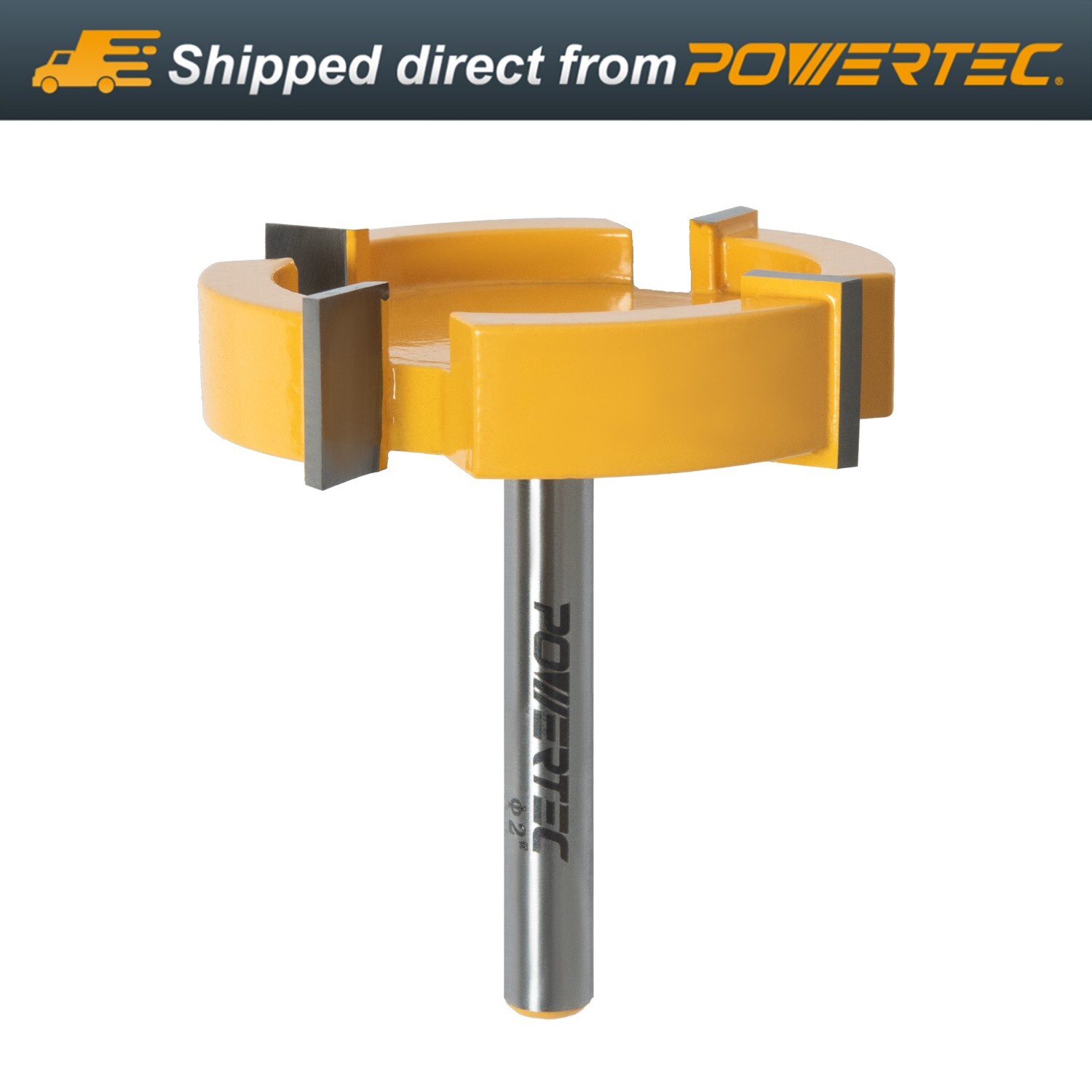 1/4" Shank Slab Flattening Router Bit, 2" Dia, 1/2" Cut Depth, CNC Planer Bit