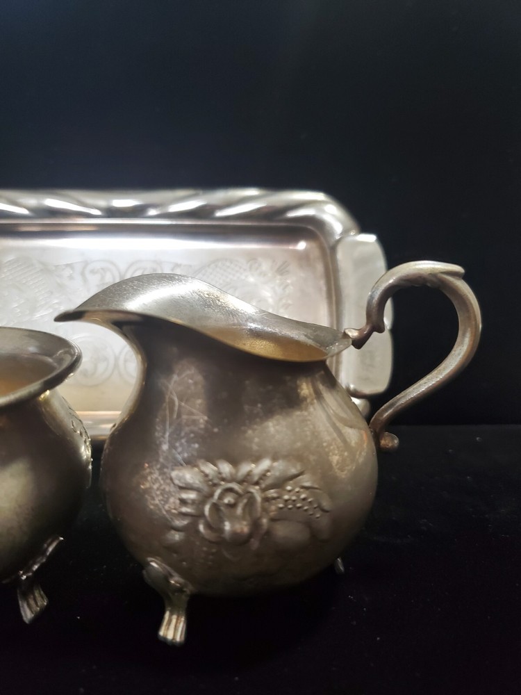 Norwegian Silver Cream and Sugar Service.