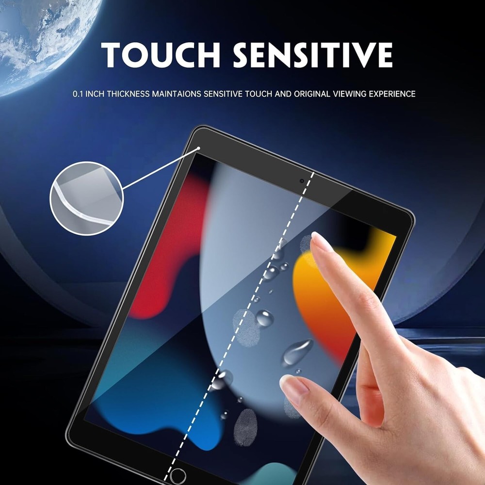 2 Pack Screen Protector for Ipad 9Th 8Th 7Th Gen 10.2 Inch Model A2602 A2197, Te