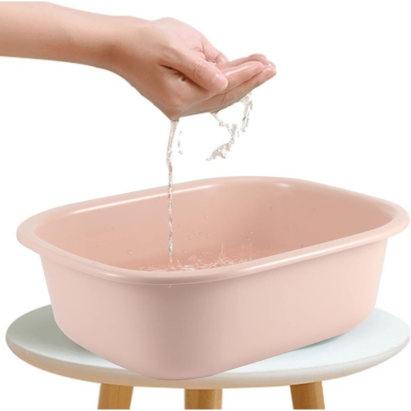 MultiPurpose Plastic Dish Pan Set 6 Packs Rectangular Wash Basin Home Use