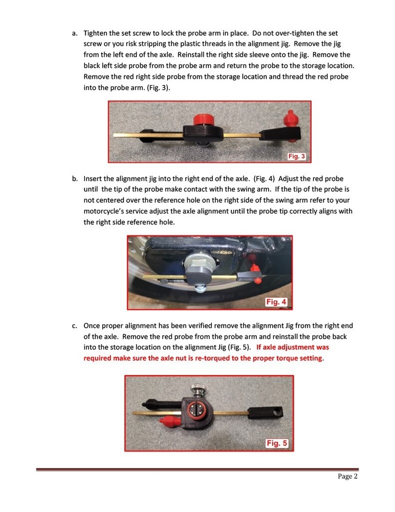 Rear Wheel Alignment Tool for Harley Davidson Dyna