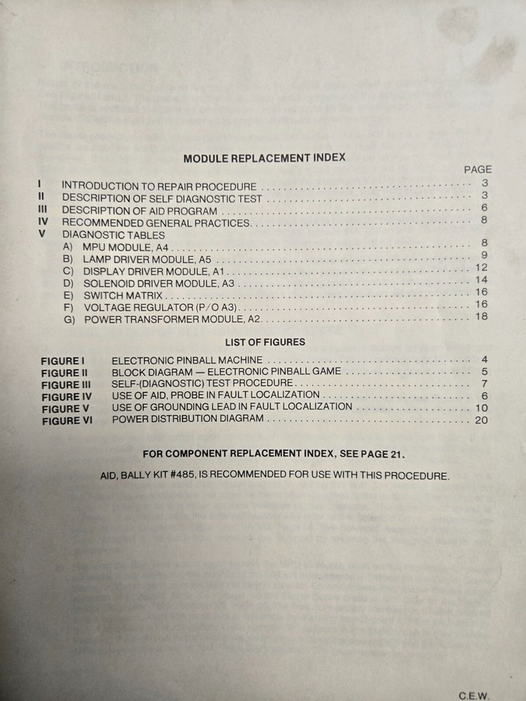 1977 Bally Electronic Pinball Games Repair Procedures Module & Component Replace