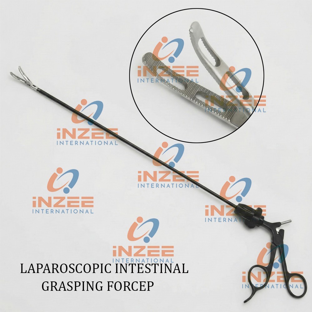 Laparoscopic Intestinal Grasping Forceps Single Action Reusable Ratcheted