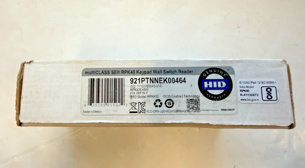 HID 921PTNNEK00464 MULTICLASS SE RPK40 Keypad Wall Switch Reader