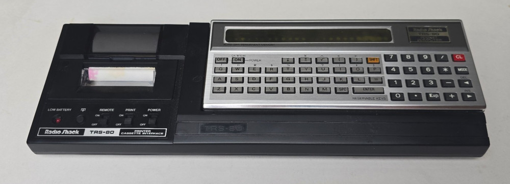 Retro Tandy TRS-80 Pocket Computer W/Printer Cassette Interface - BAD SCREEN