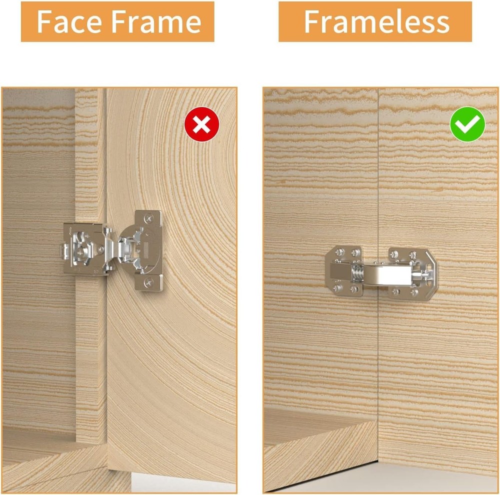 Satin Nickel Soft Close Spring Hinges - 20 Count, Quick Install, Durable Design