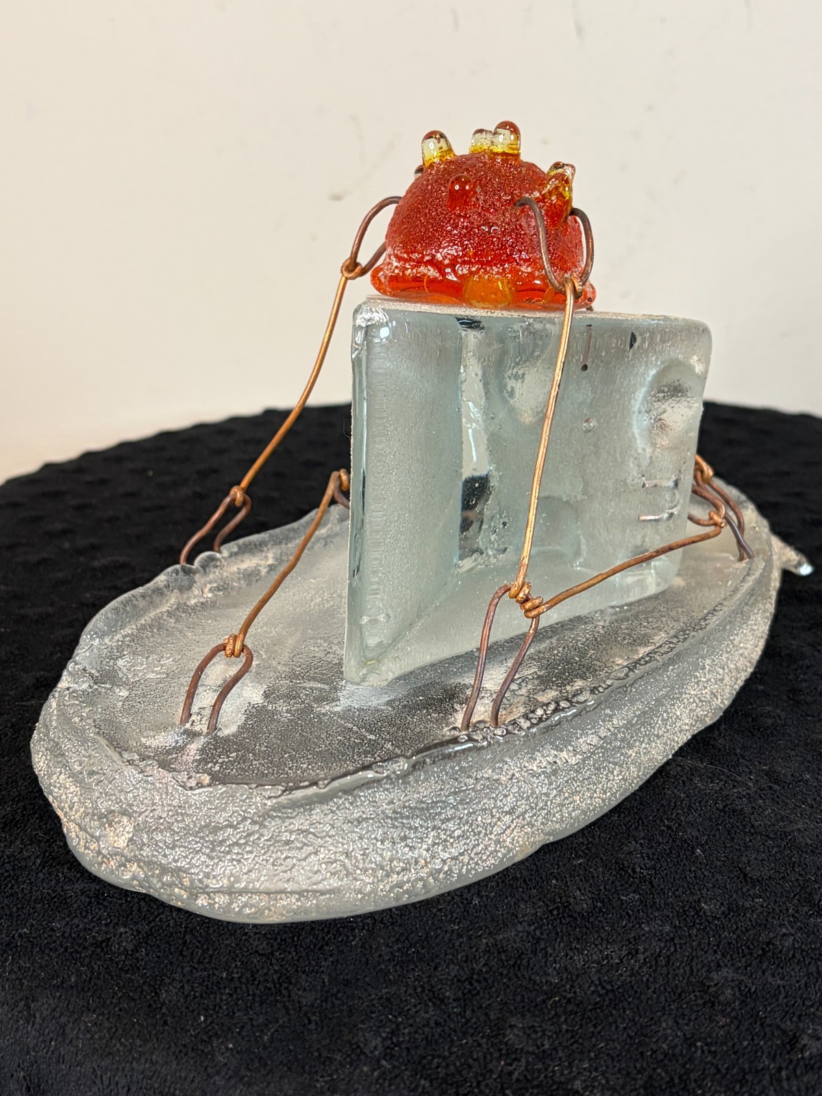 Hank Murta Adams Large Piece Slice of Cake Art Glass Sculpture 10.5" X 5.75"