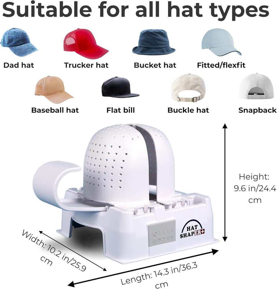 Adjustable Hat Shaper Machine with Stiffening Spray - Baseball Cap Shaper - Care