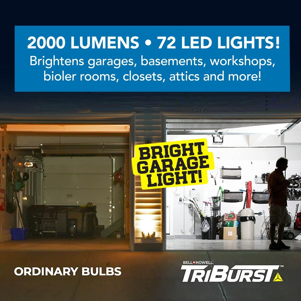 Bell + Howell TriBurst 2000 Lumens Multi-Directional LED 3 Panel Ceiling Light