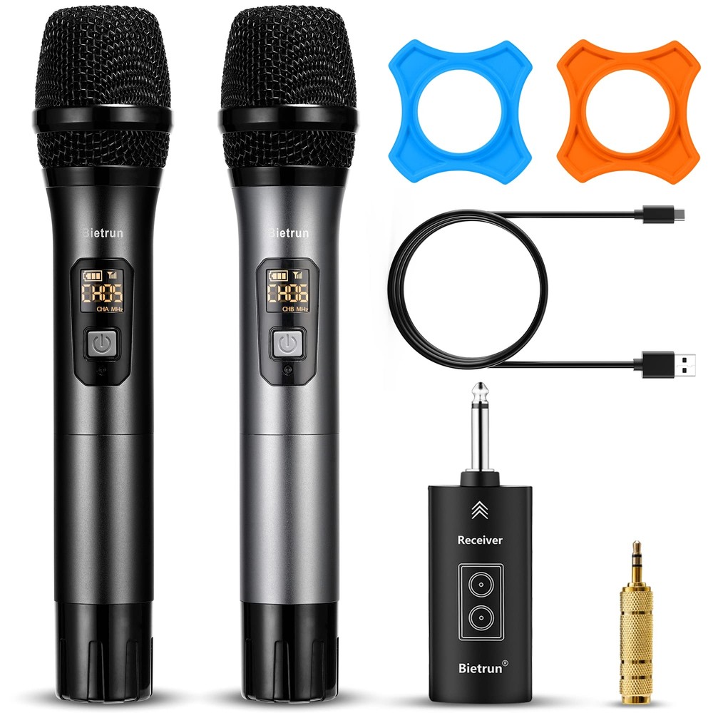 Wireless Microphone with Bluetooth Professional UHF Dual Handheld Dynamic Met...