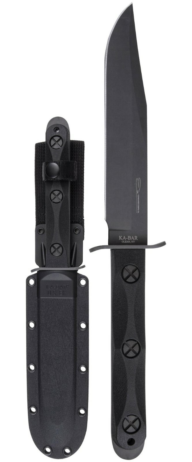 KaBar EK Commando Model 5 Bowie Blade Knife Plain Edge w/ Sheath EK45