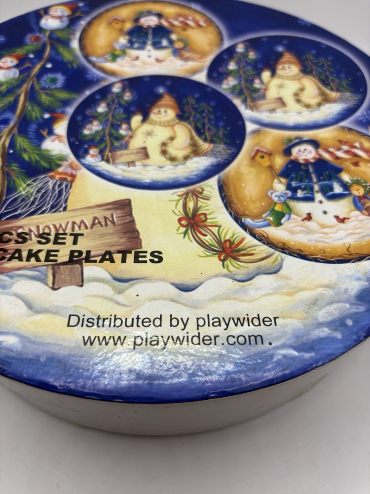 Snowman 4 pcs Set Cake Plates 8"