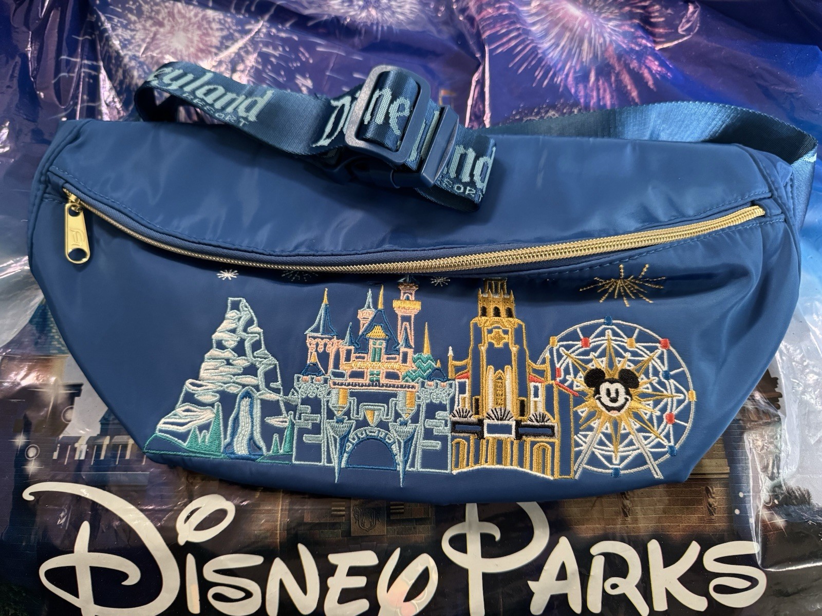 NEW Disneyland Belt Bag Fanny Pack Park Icons DCA Embroidered Mickey Castle