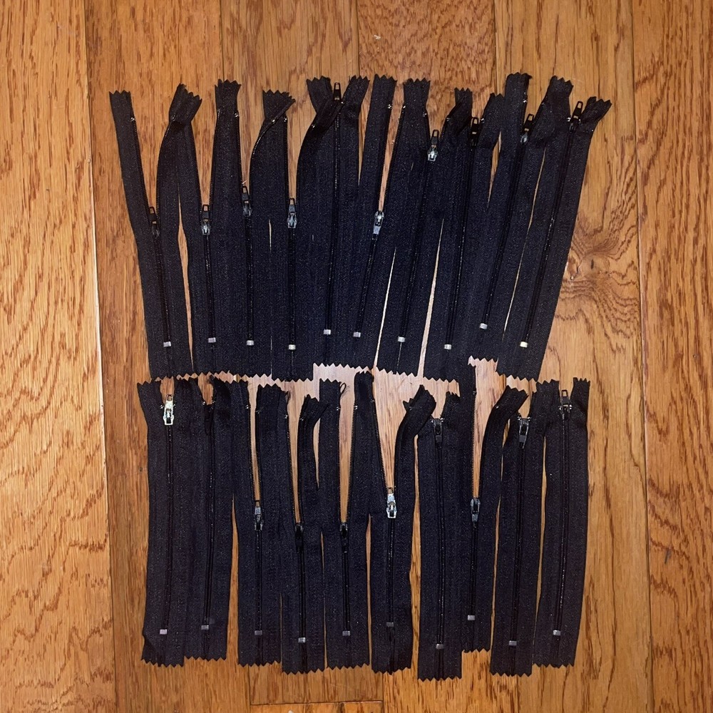6 inch Black Zippers 20 Pieces