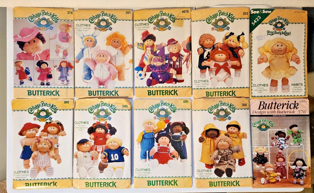 Vintage Butterick Cabbage Patch Kids Clothes Patterns Lot + Others