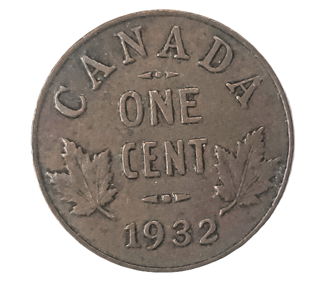 1932 - Canada 1 one cent small penny  **Free Shipping**