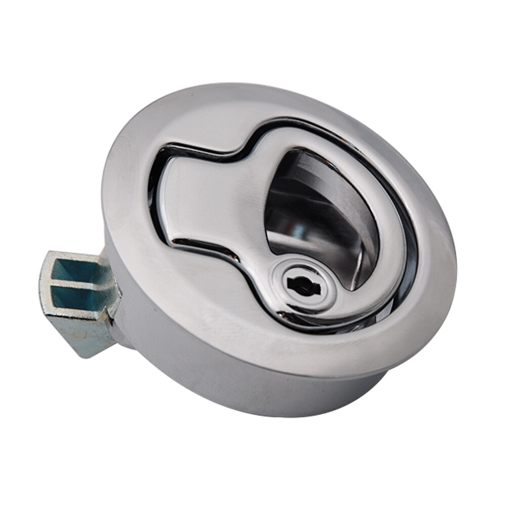 Chrome 2" Flush Pull Slam Latch with Lock Key for Boat Deck Hatch 1/4" Door