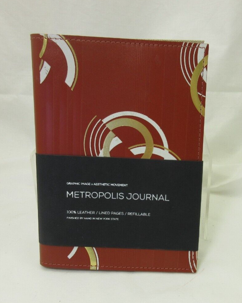 Metropolis Graphic Image 7" Refillable Notebook Leather Cover Spiral Insert