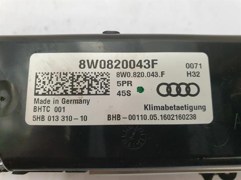 2016 AUDI A4 HEATER CONTROL PANEL ASSEMBLY 8W0820043F