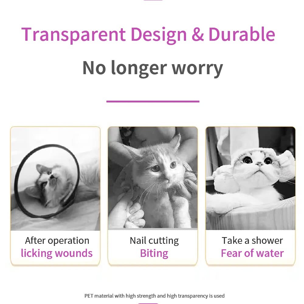 Cat Muzzle Combo - Adjustable Cat Hood, Breathable Anti-Bite Muzzles to Preve...