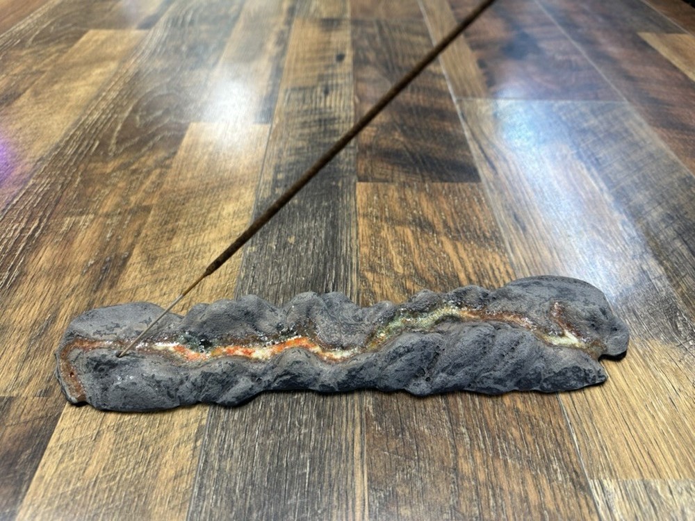 Lava Fields Volcano Incense Burner Holder Handmade Porcelain Stoneware