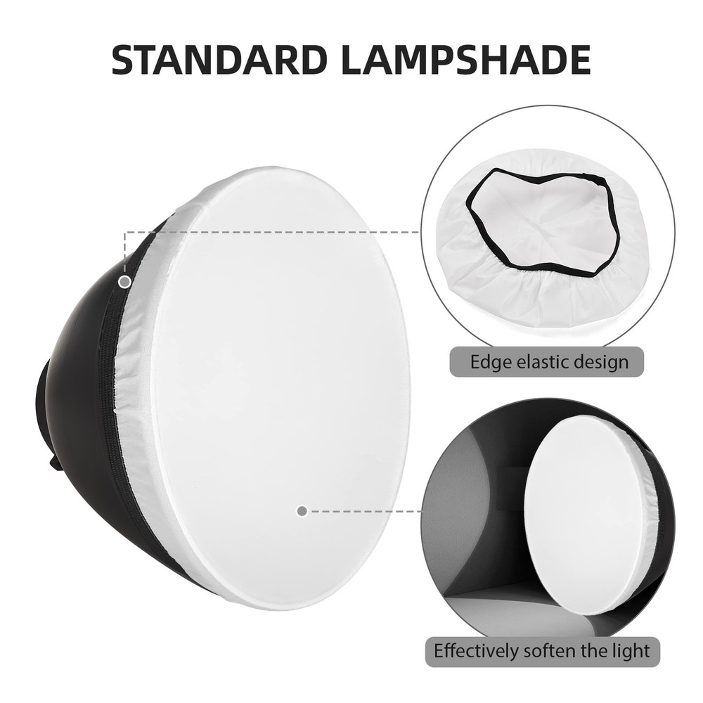 9 Inch Reflector Diffuser Mount Photography Lamp Shape Dish With