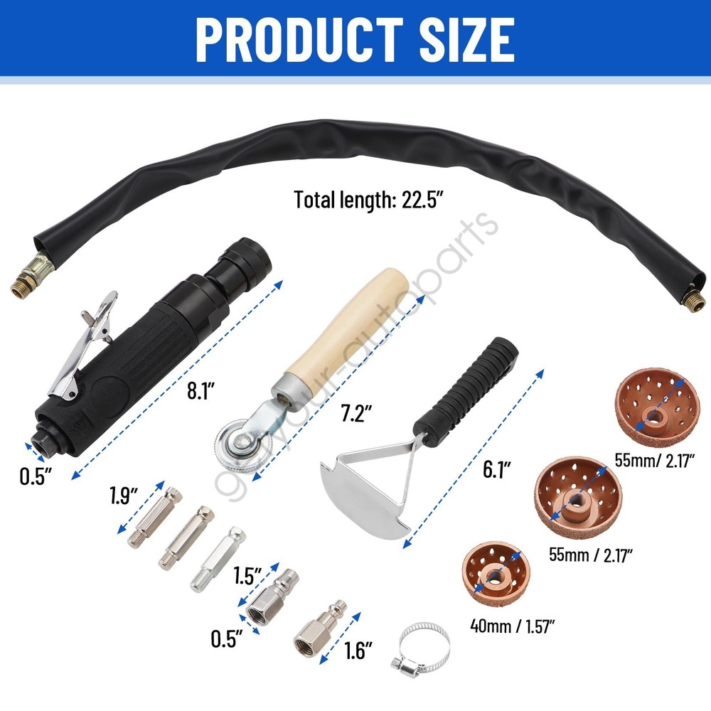 2500 RPM Tire Buffer & Repair Kit: Includes Scraper, Roller, Buffing Wheel