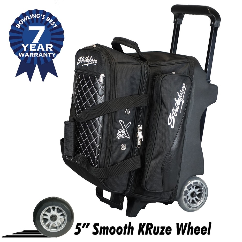 KR Strikeforce Royal Flush Black 2 Ball Roller Bowling Bag