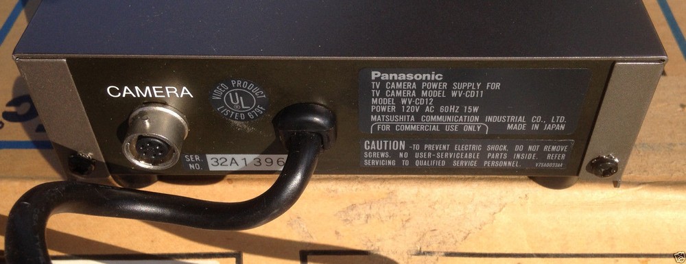 Panasonic Video Camera System Power Supply WVCD11 ONLY