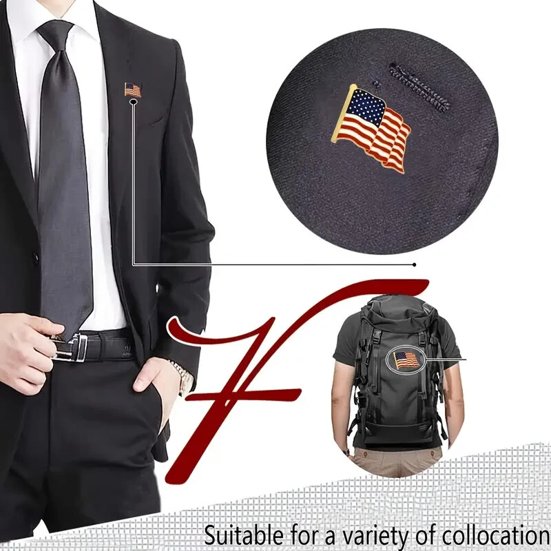 High Quality American Waving Flag Lapel Pins - Patriotic USA