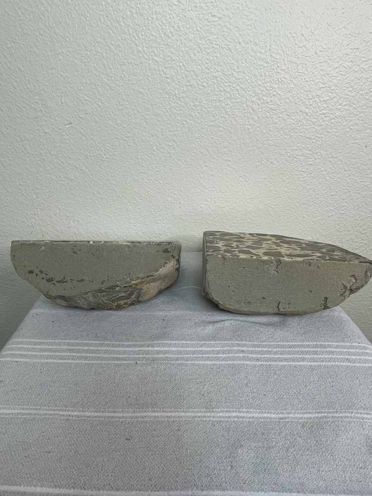 Serpentine Geode Slice Polished Dragon Stone Bookends