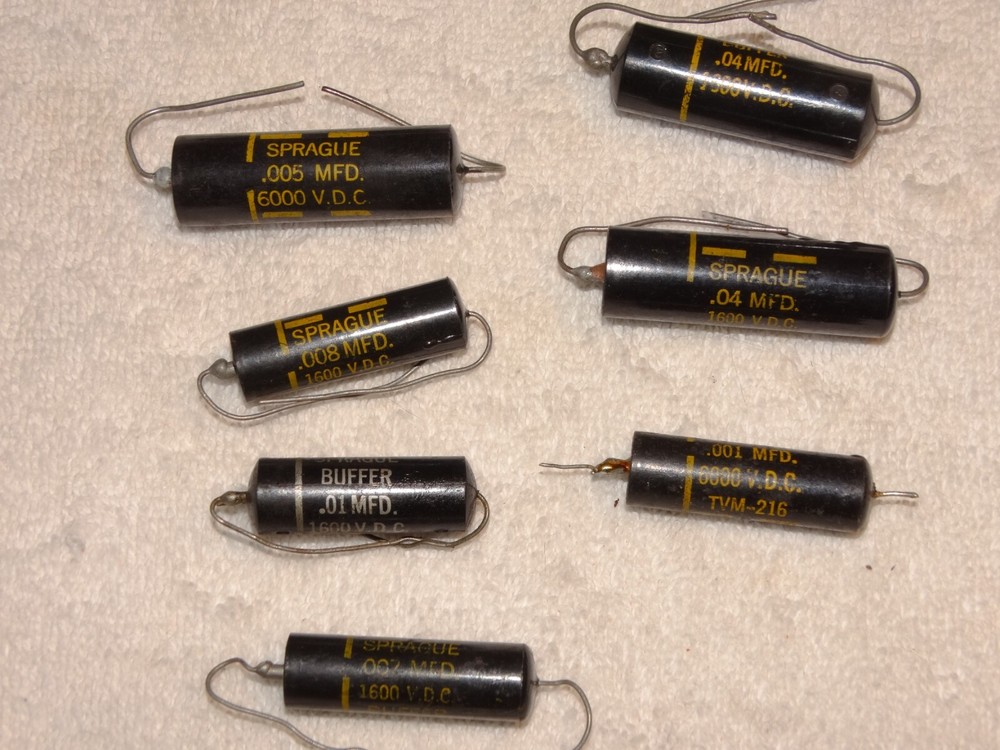 11 - Vintage Sprague Black Beauty Capacitor Pulls*High Voltage*