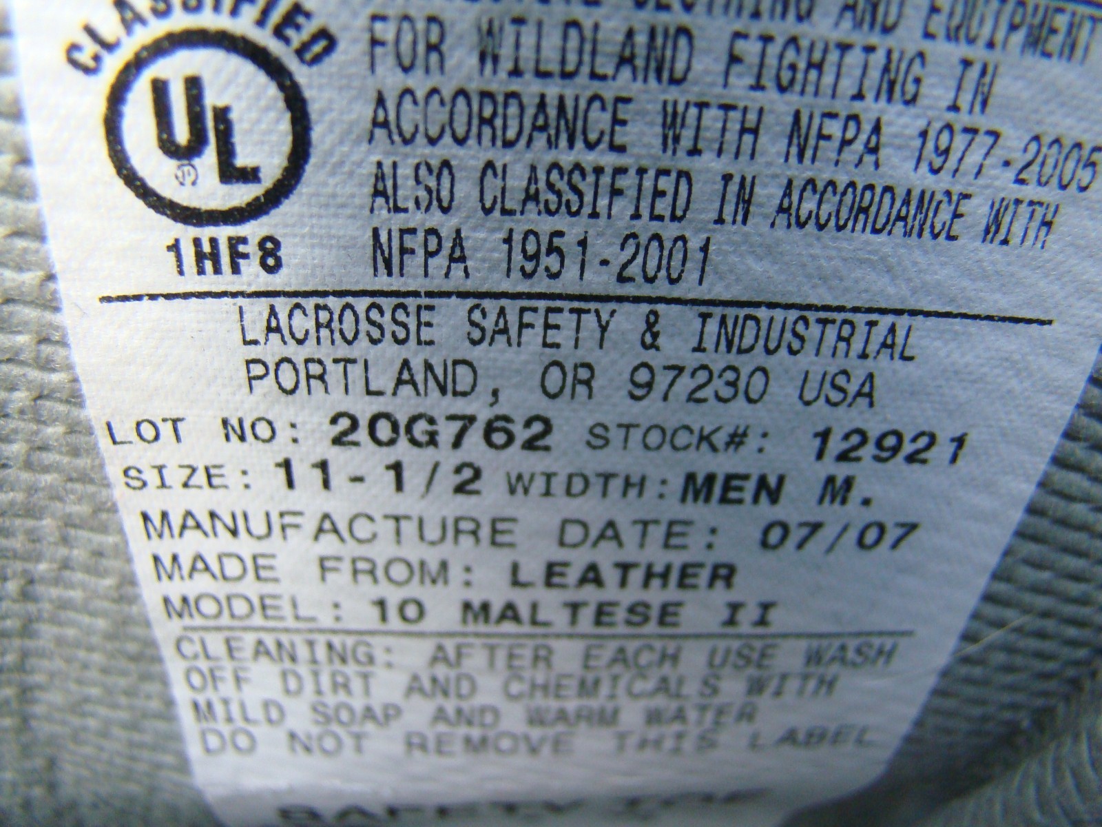 LaCrosse FireTech Boots Men's Maltese II 12921 Steel Toe Size 11 1/2 M Excellent