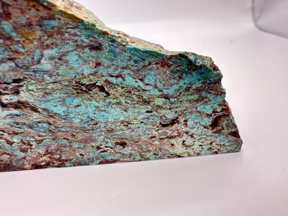 Congolese Chrysocolla Specimen - Polished Front & Base - End Cut Lapidary