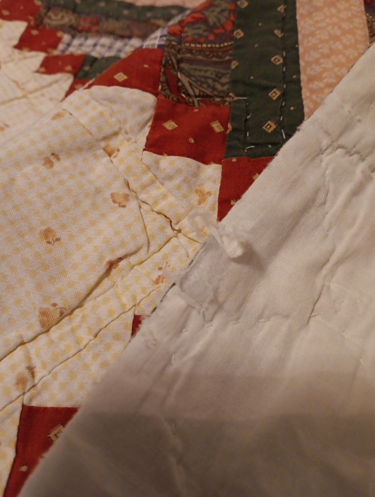 Vintage Patchwork Quilt 80" X 65" READ