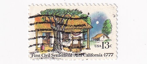 STAMP US SCOTT 1725 "Pueblo Dwelling" 13 CENT 1977 USED WAVE CANCEL - G