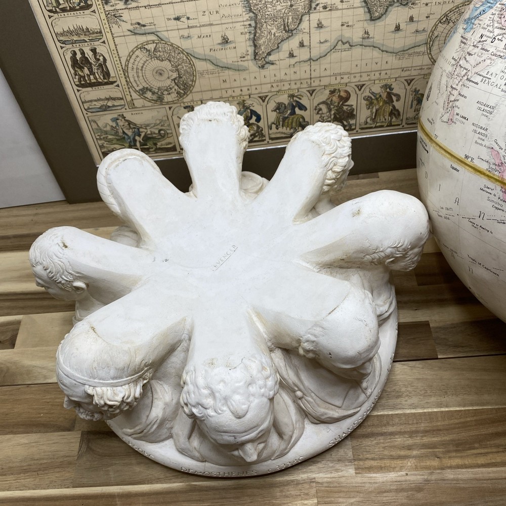 Replogle 16" Globe on Plaster Historical Figure Base