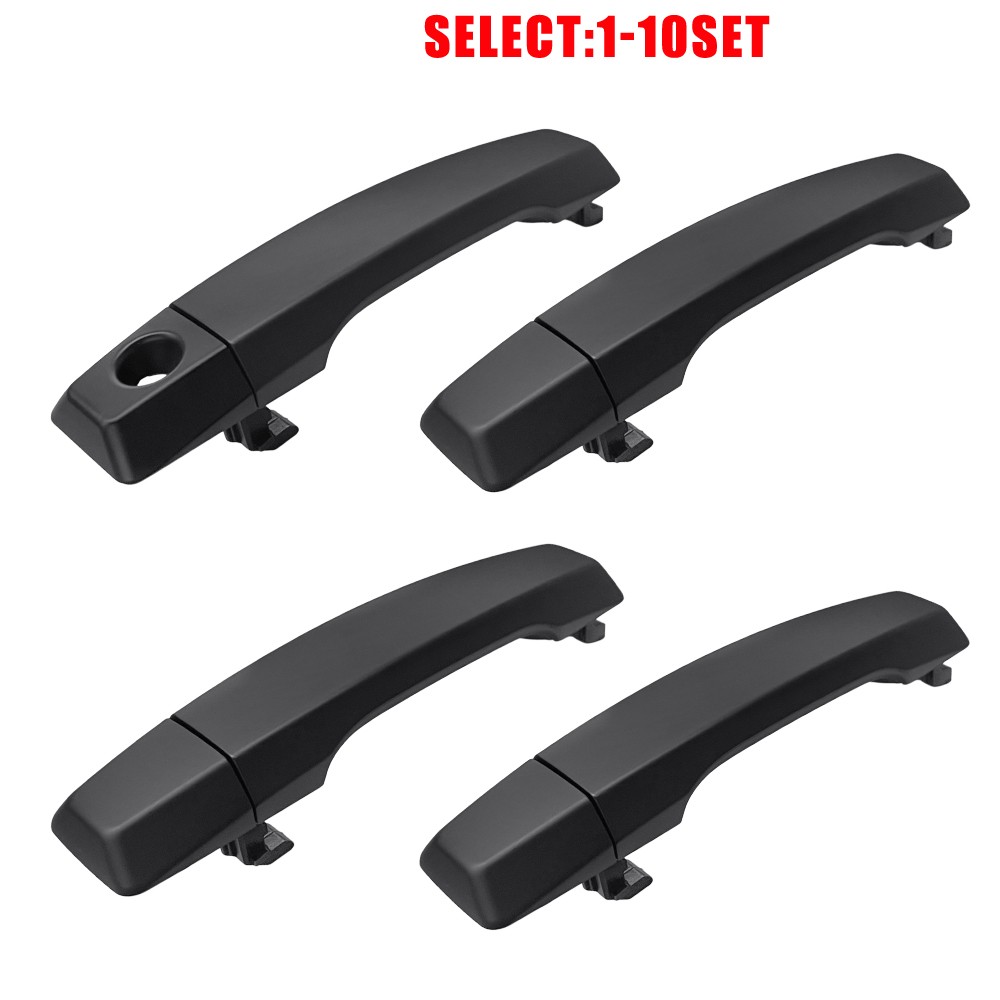 For Nissan Titan 2004-2015 Full Driver Passenger Black Outside Door Handle 4-40X