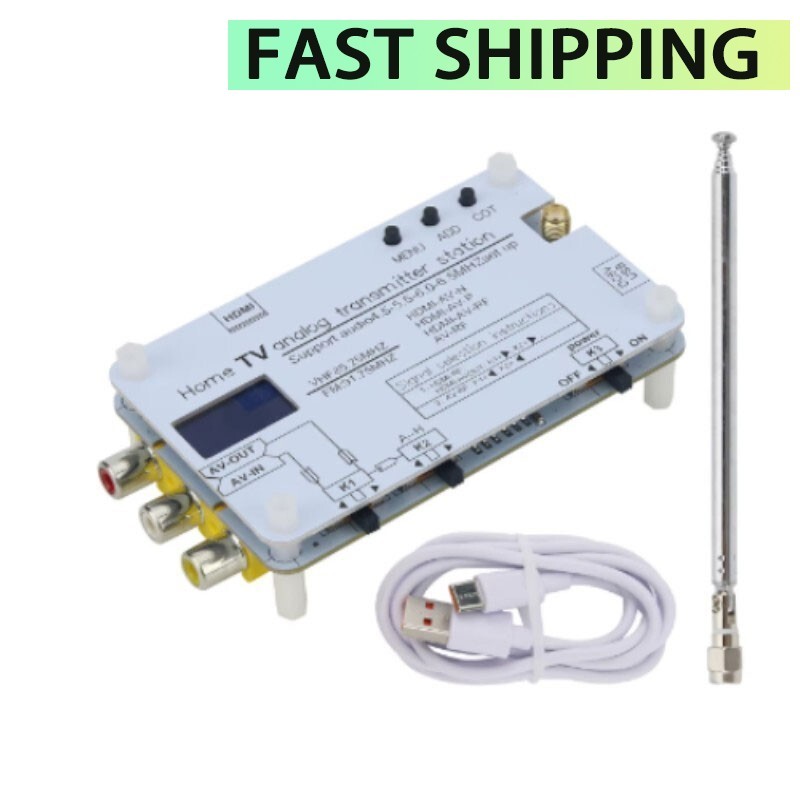 TV FM Transmitter VHF85.25MHz FM91.75MHz AV to HDMI-compatible Video Converter