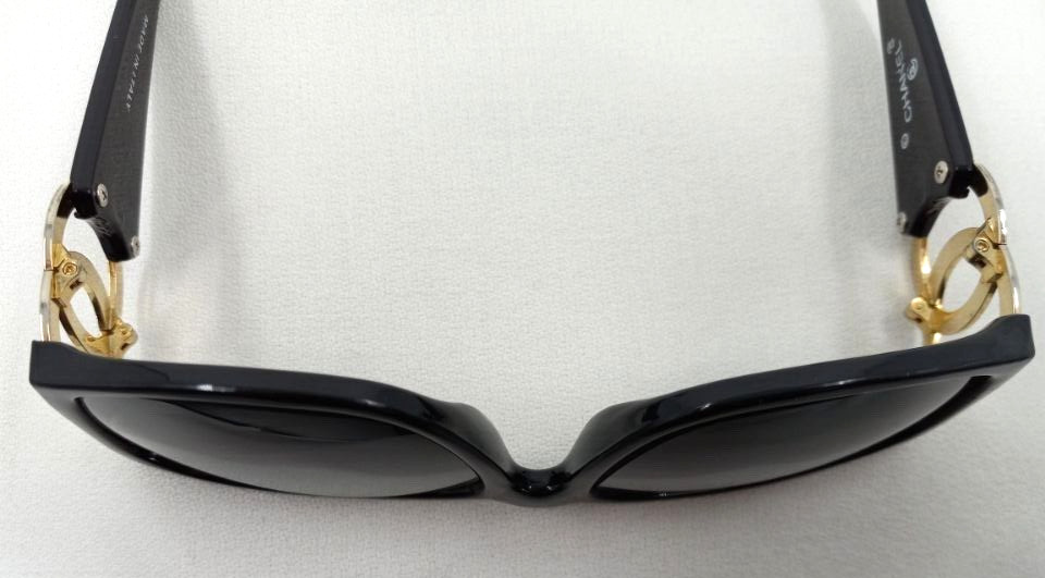 Vintage CHANEL Gold CC Logo Black Eyeglass - Frames Only