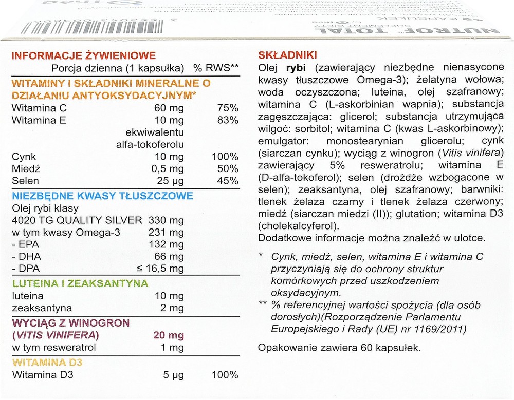👀 Nutrof Totale TOTAL D3 Thea ottima visione 180 CAPSULES ottima visione 🌟