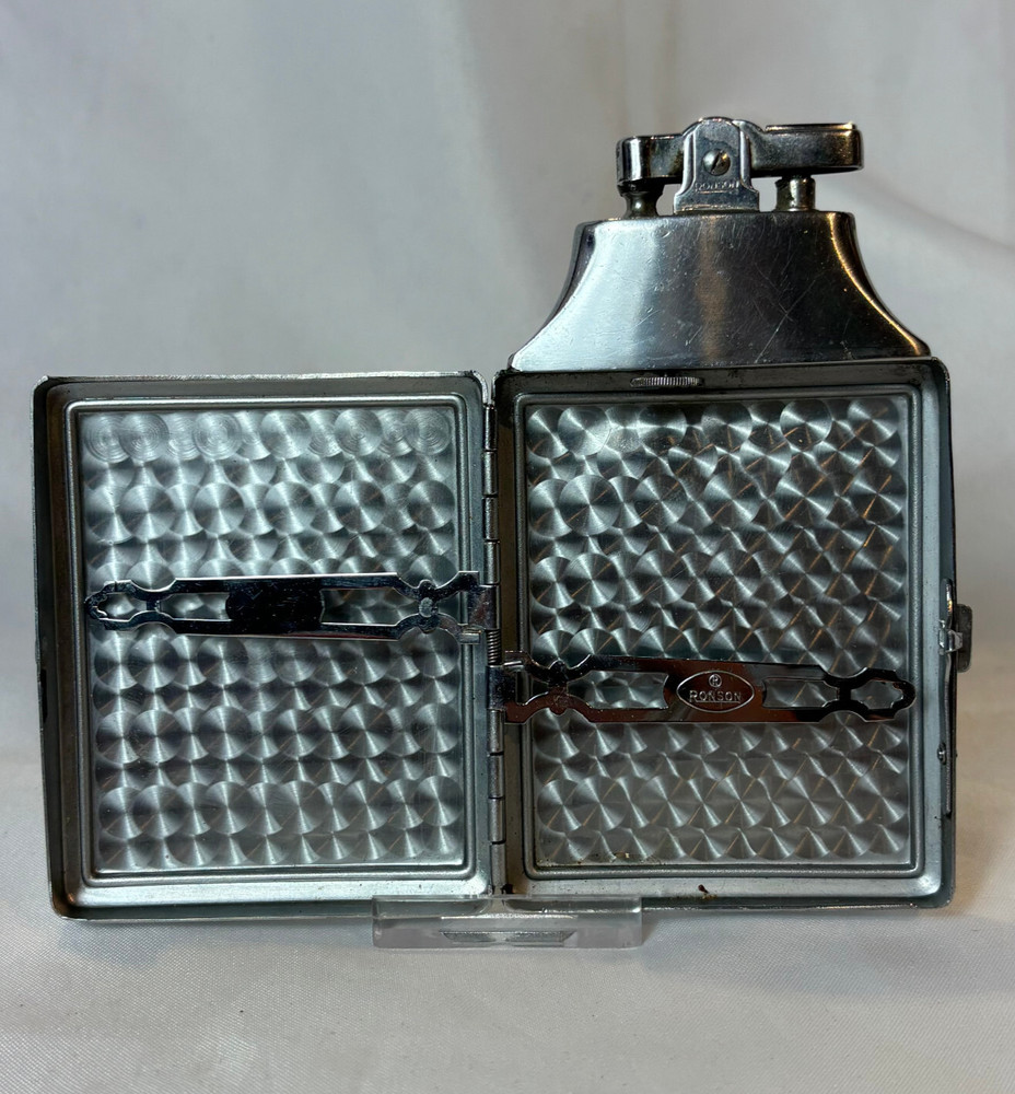 Vtg Ronson Mastercase Lighter Cigarette Case Combo