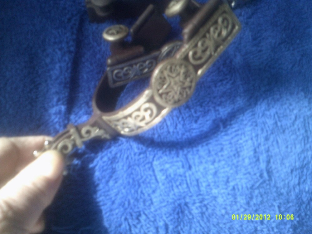 Spurs, Show Style Brown with Texas Star and Overlay Pattern