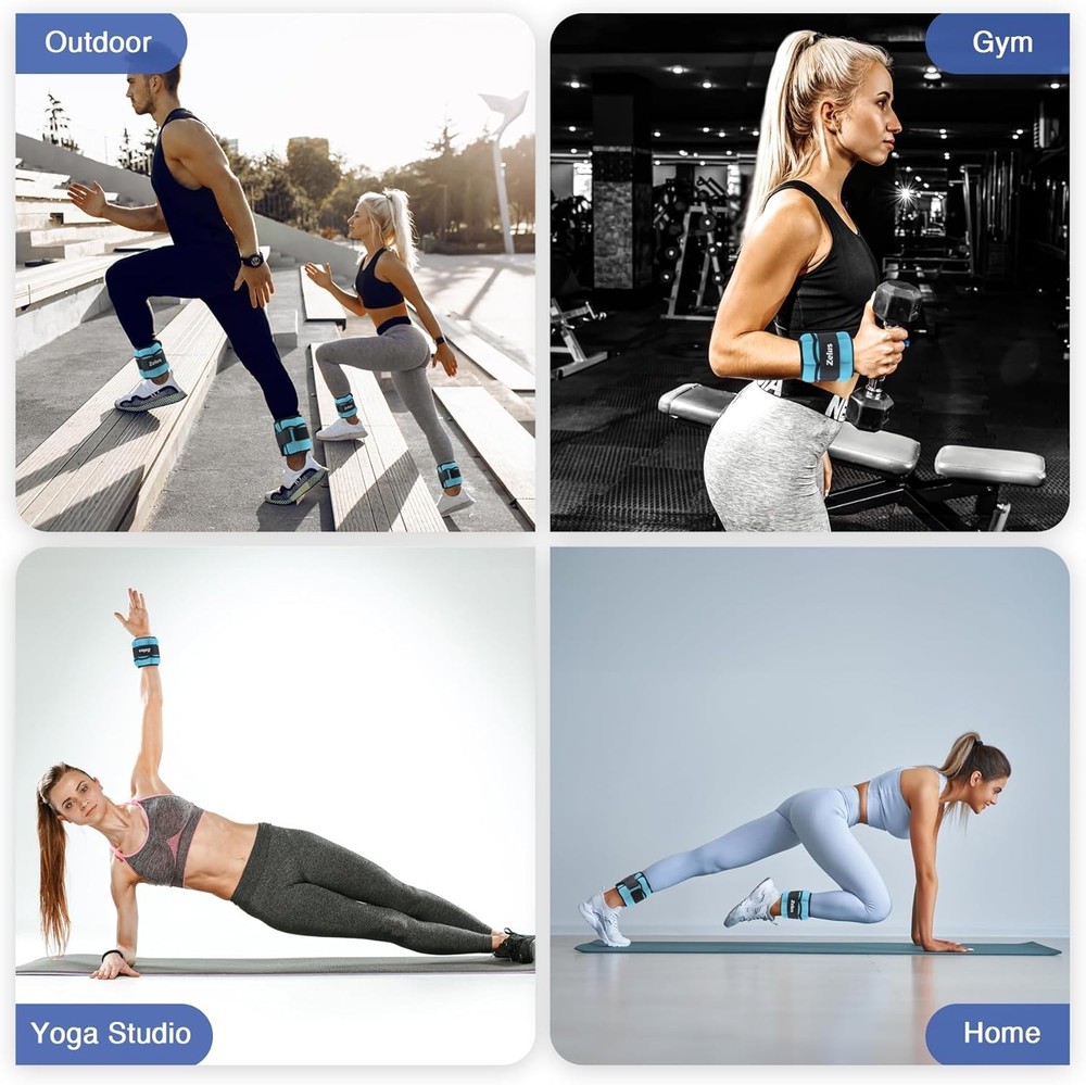 1 Pair Adjustable Ankle Weights, 2 4 6 8 10 lb Modularized Leg Weight Straps ...