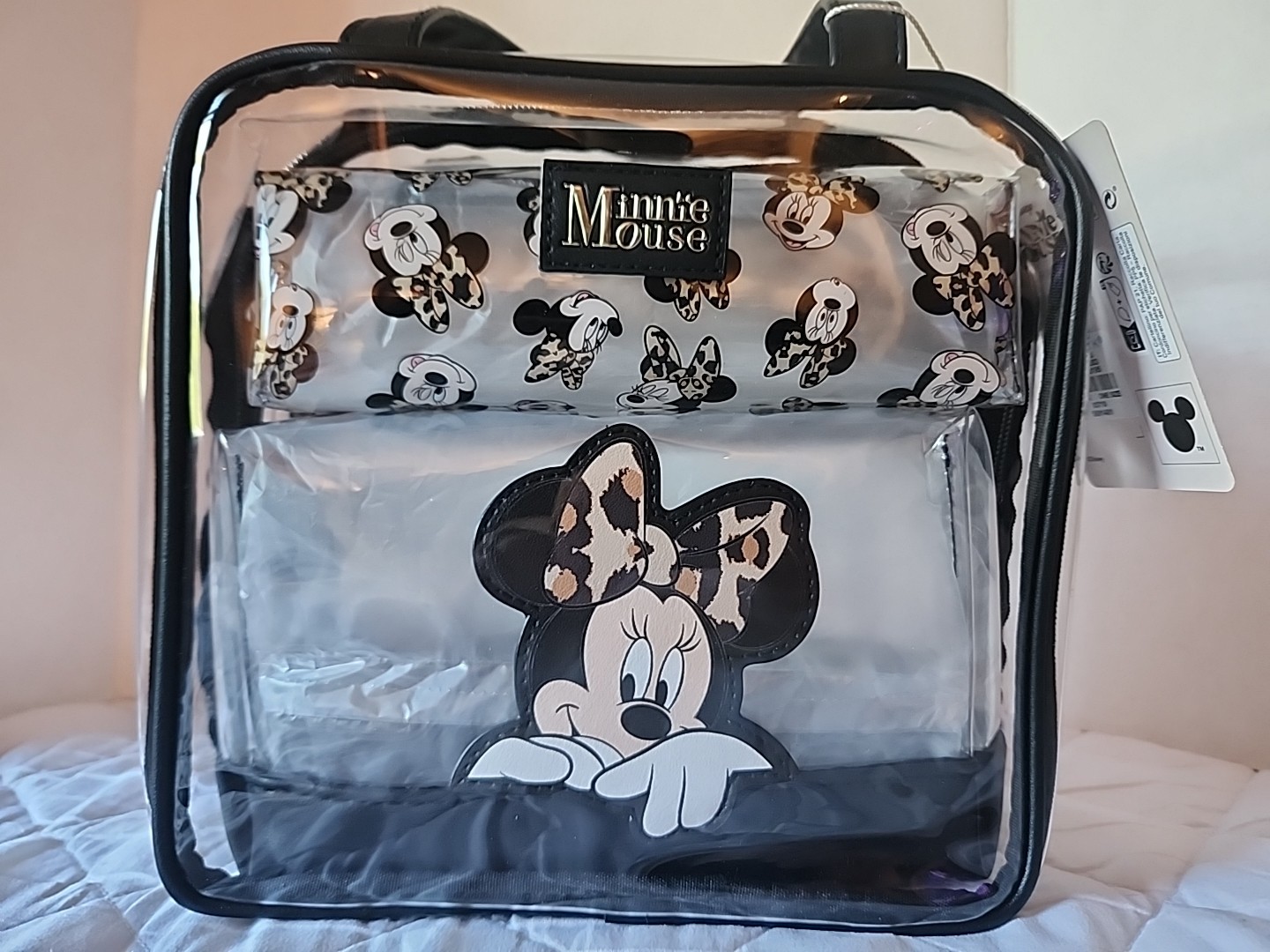 3 Piece Disney Minnie Mouse Travel Make-up Cosmetic Bag Set. PMK. +ZipperCharm