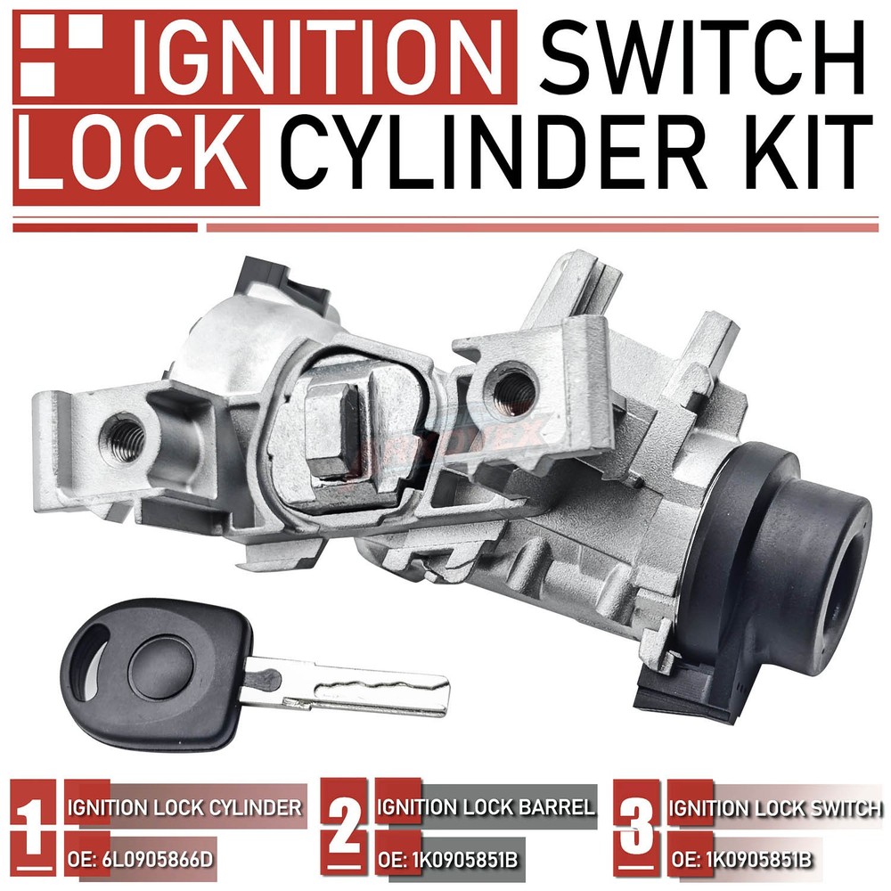 Ignition Starter Switch+Lock Housing for VW Golf Jetta Rabbit EOS 1K0905851B